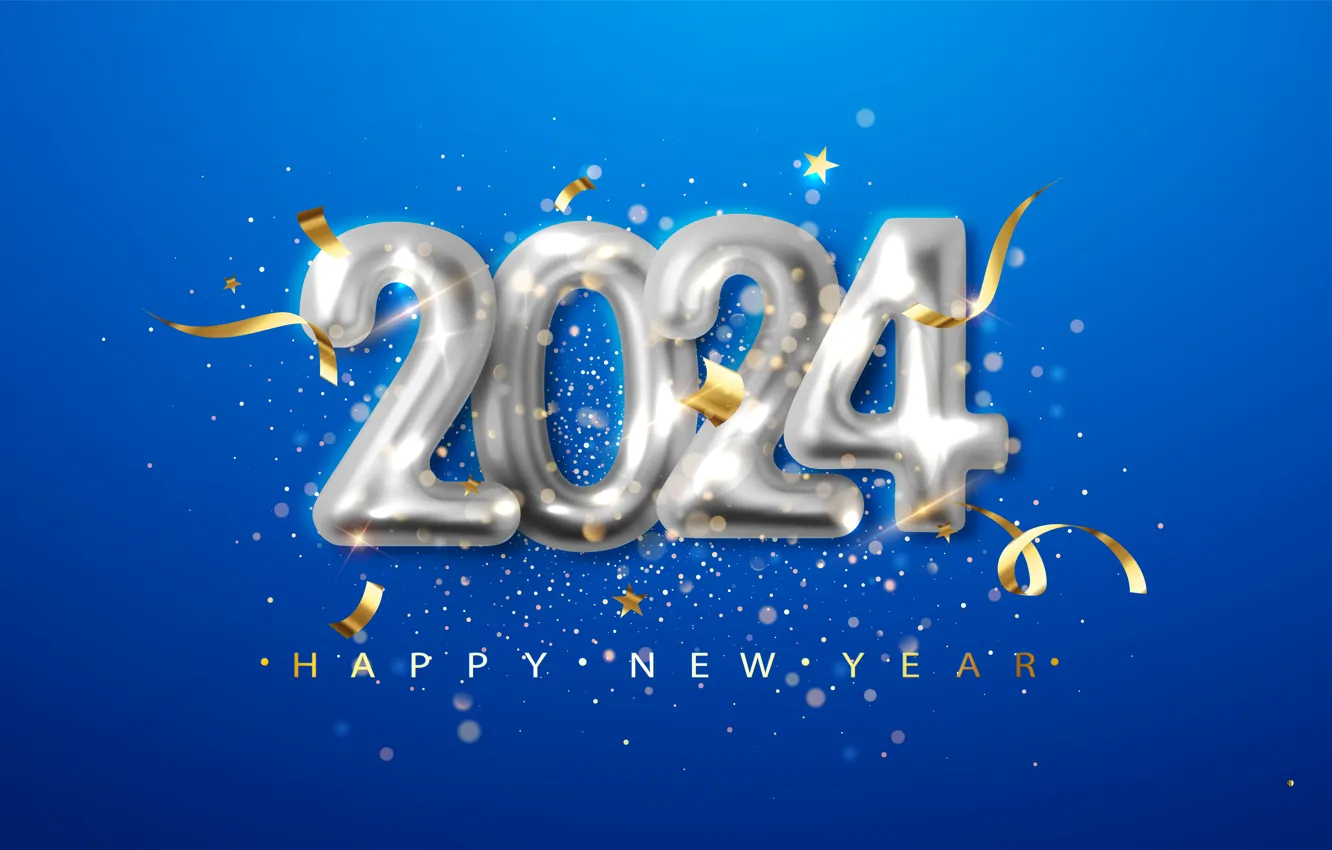 Фото обои новый год, цифры, дата, 2024