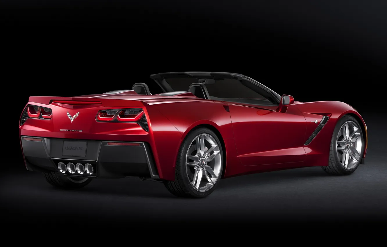 Фото обои Corvette, Chevrolet, red, supercar, fon, Convertible, Stingray