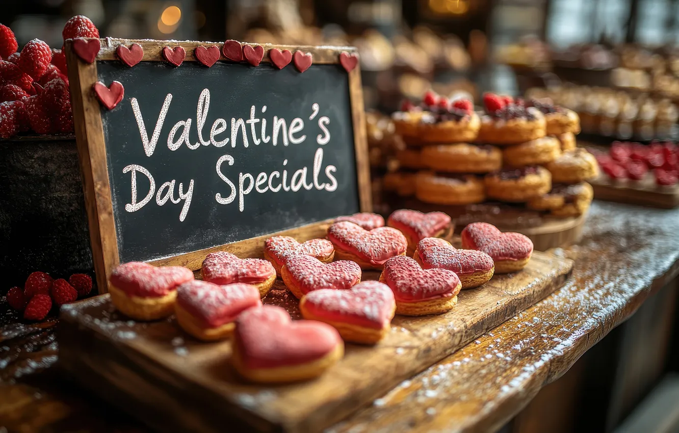 Фото обои любовь, праздник, сердце, сердечки, День святого Валентина, ИИ-арт, НЕЙРОСЕТЬ