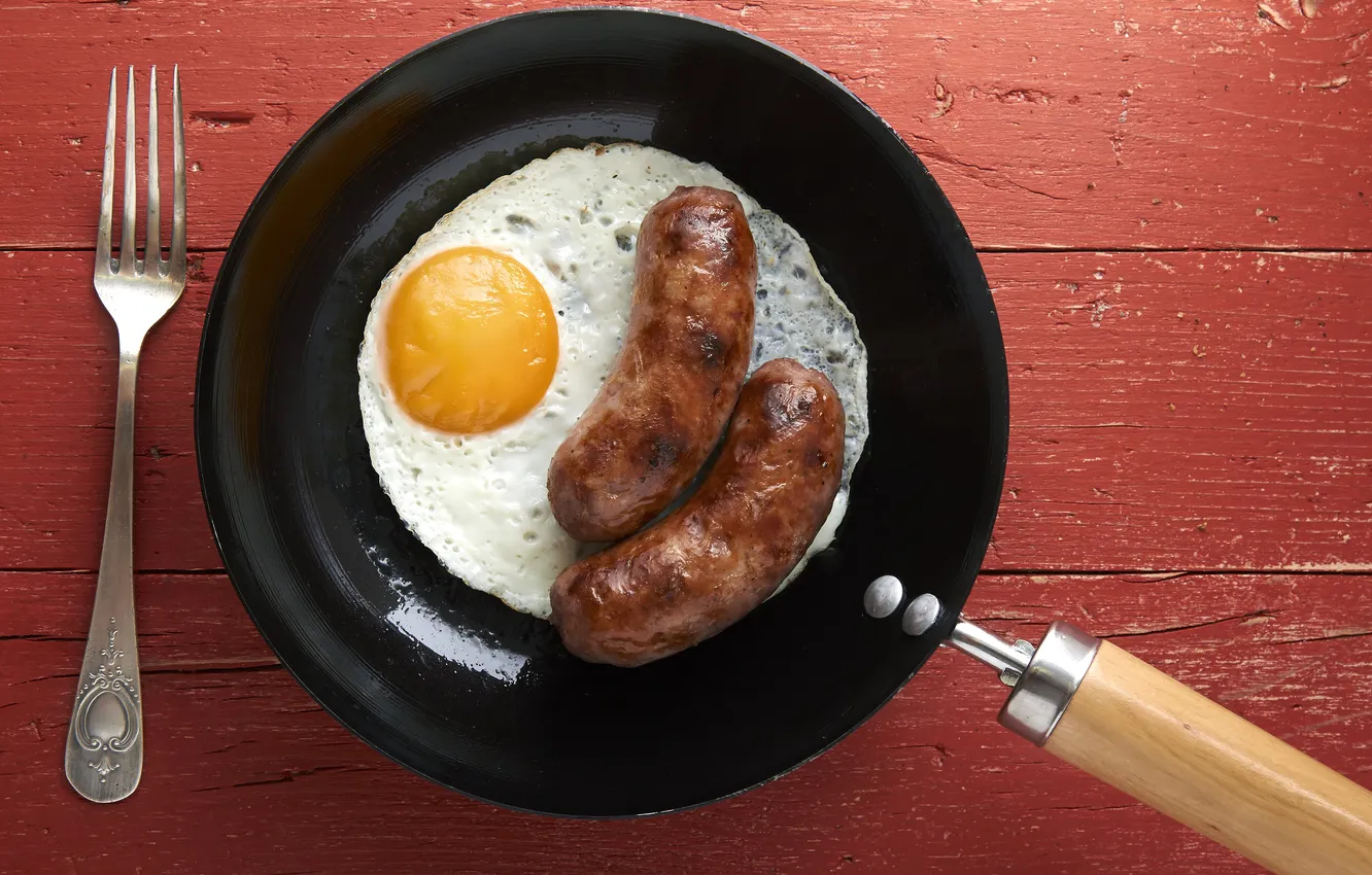 Фото обои plate, yellow, food, breakfast, table, egg, meat, meal