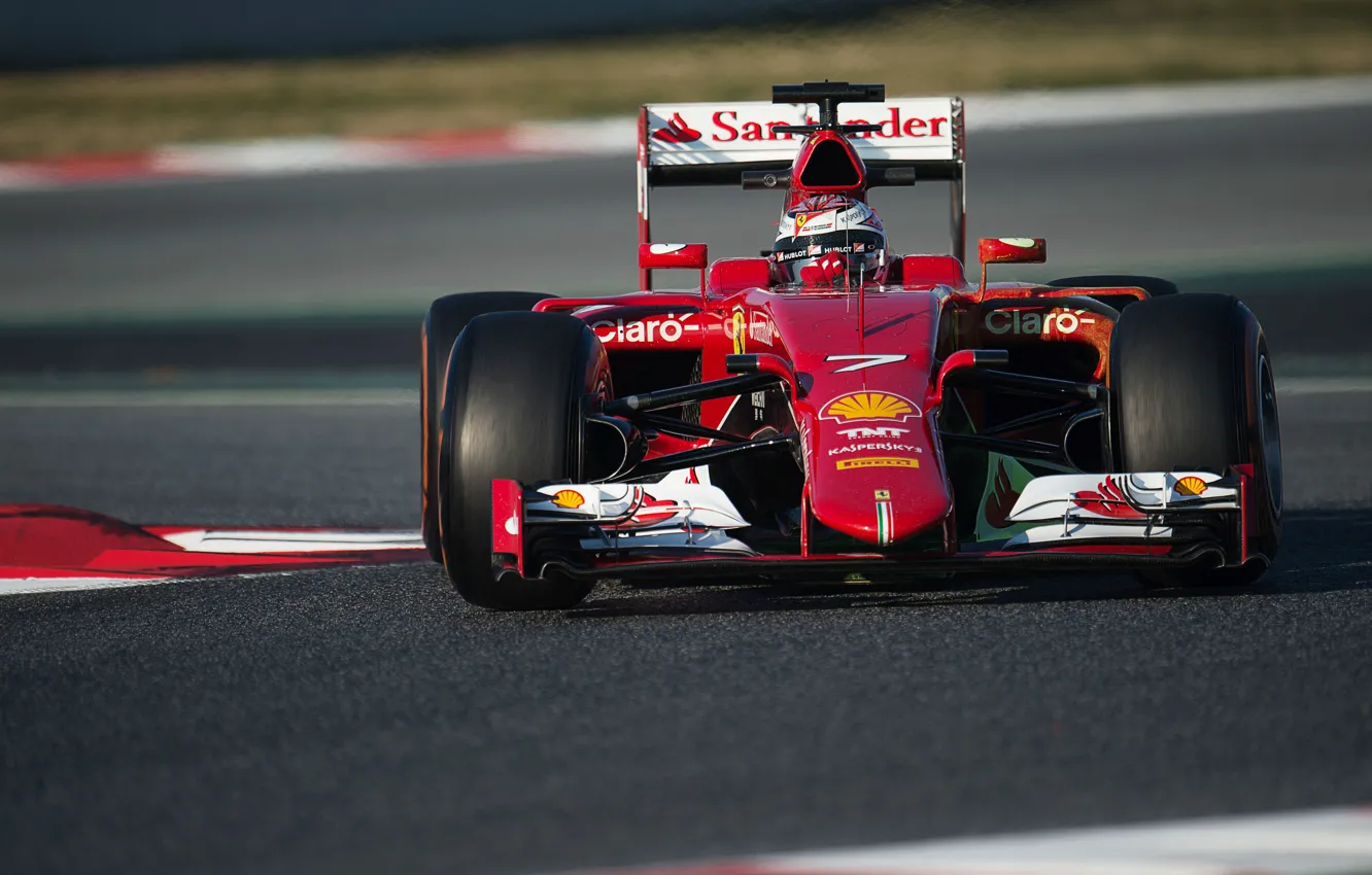 Фото обои Ferrari, Formula 1, Spain, Kimi Raikkonen, 2015, Tests, SF15T