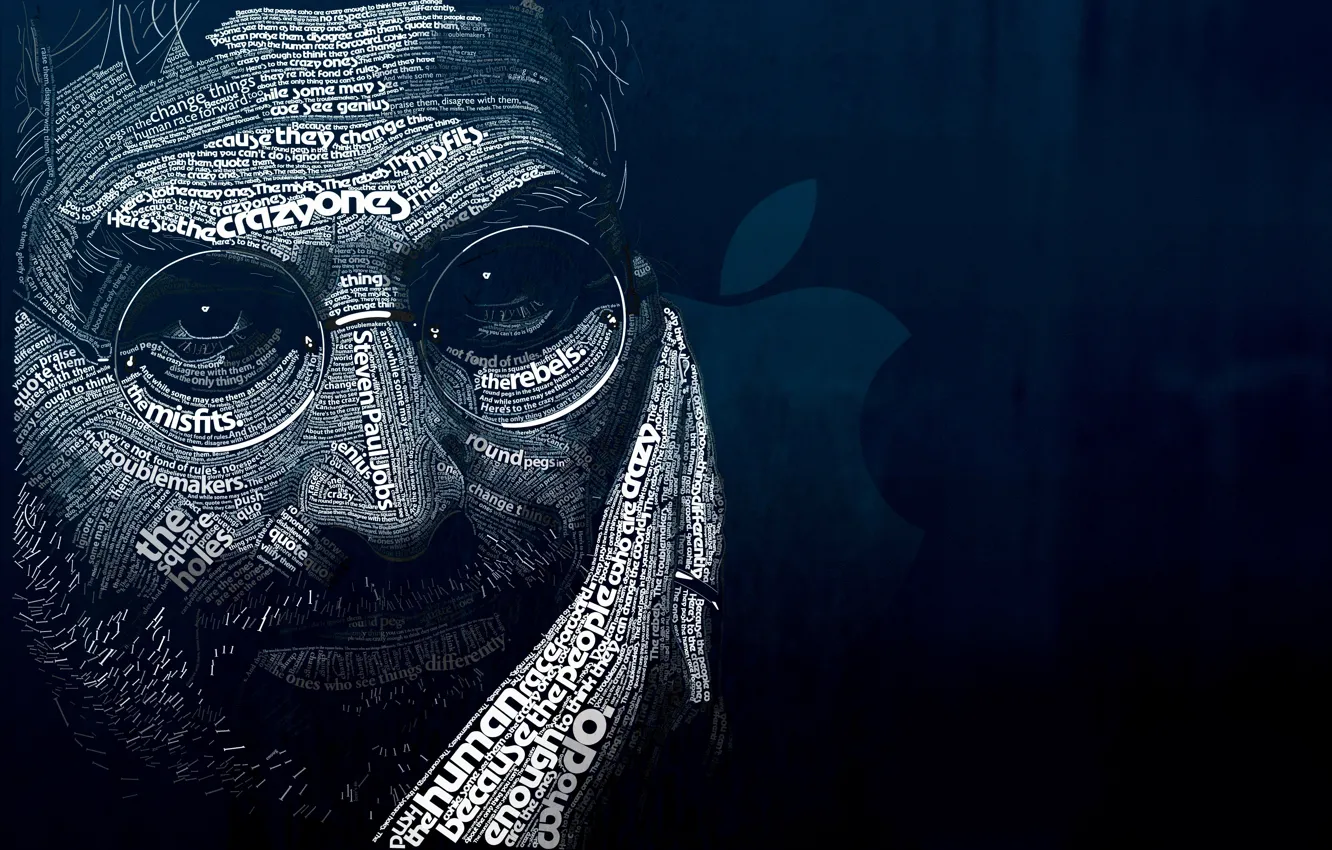 Фото обои синий, буквы, фон, темный, ipod, apple, мужчина, iphone