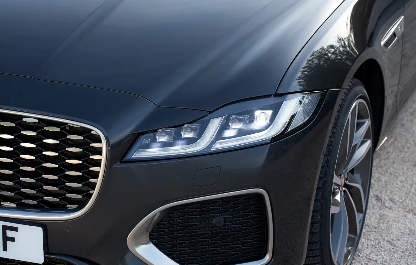 Фото обои Jaguar, фара, капот, перед, универсал, Jaguar XF, 2020, XF