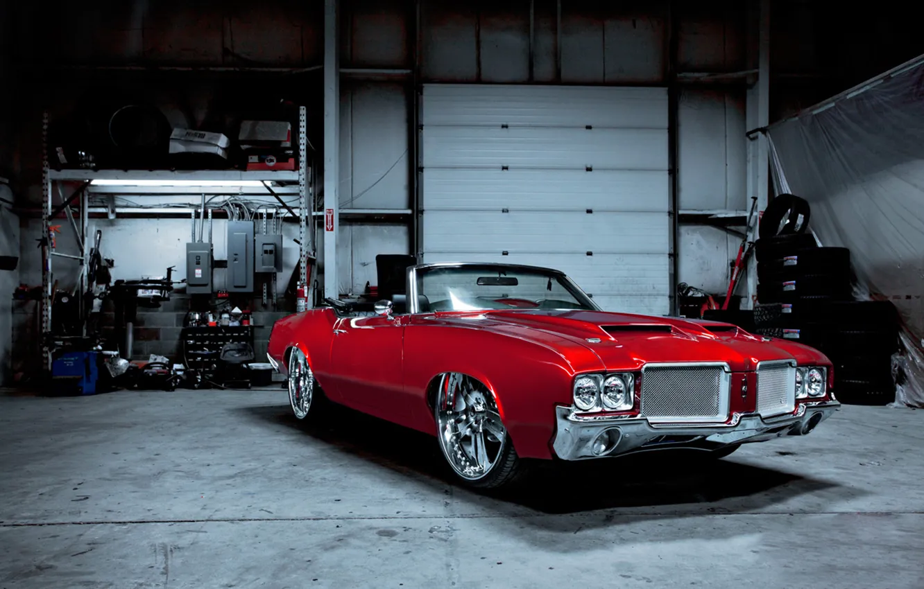 Фото обои 1971, Oldsmobile, Cutlass, Supreme red