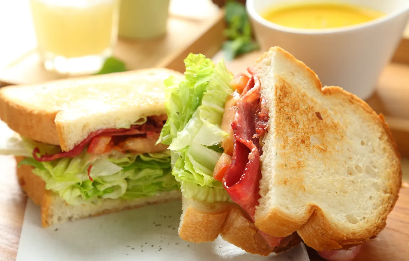 Фото обои еда, хлеб, салат, бутерброды, сендвич