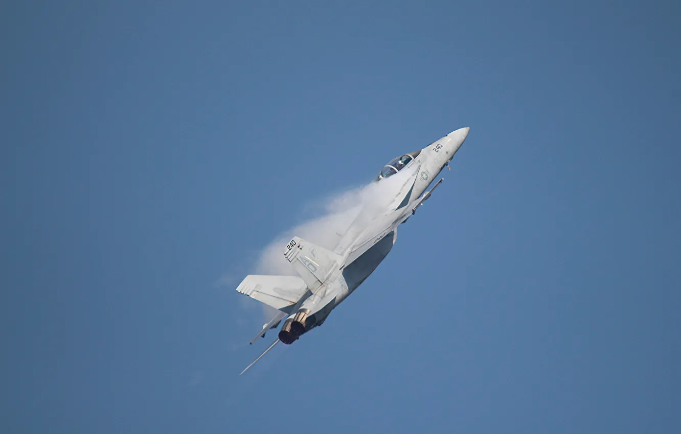 Фото обои небо, полет, самолет, истребитель, показать, F-18F Super Hornet