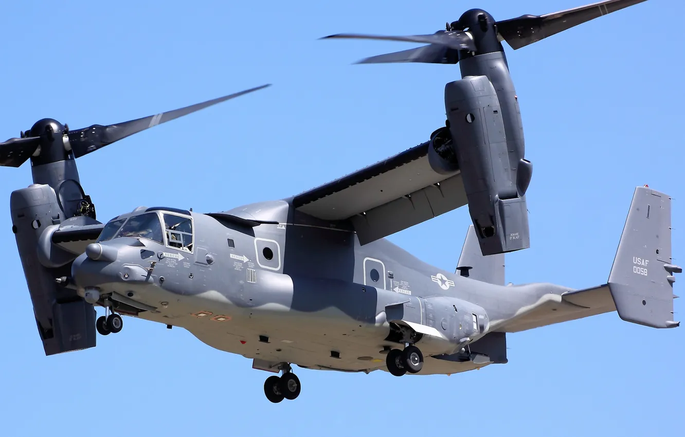 Фото обои полет, США, конвертоплан, Osprey, ВМС, Bell V-22