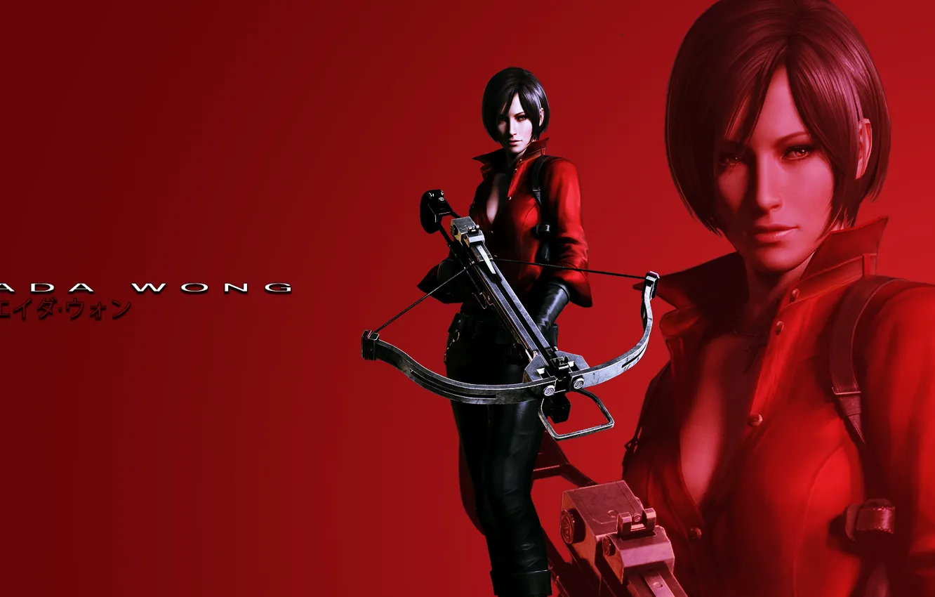 Фото обои красный фон, Обитель зла, Resident Evil 6, ада вонг, Ada Wong