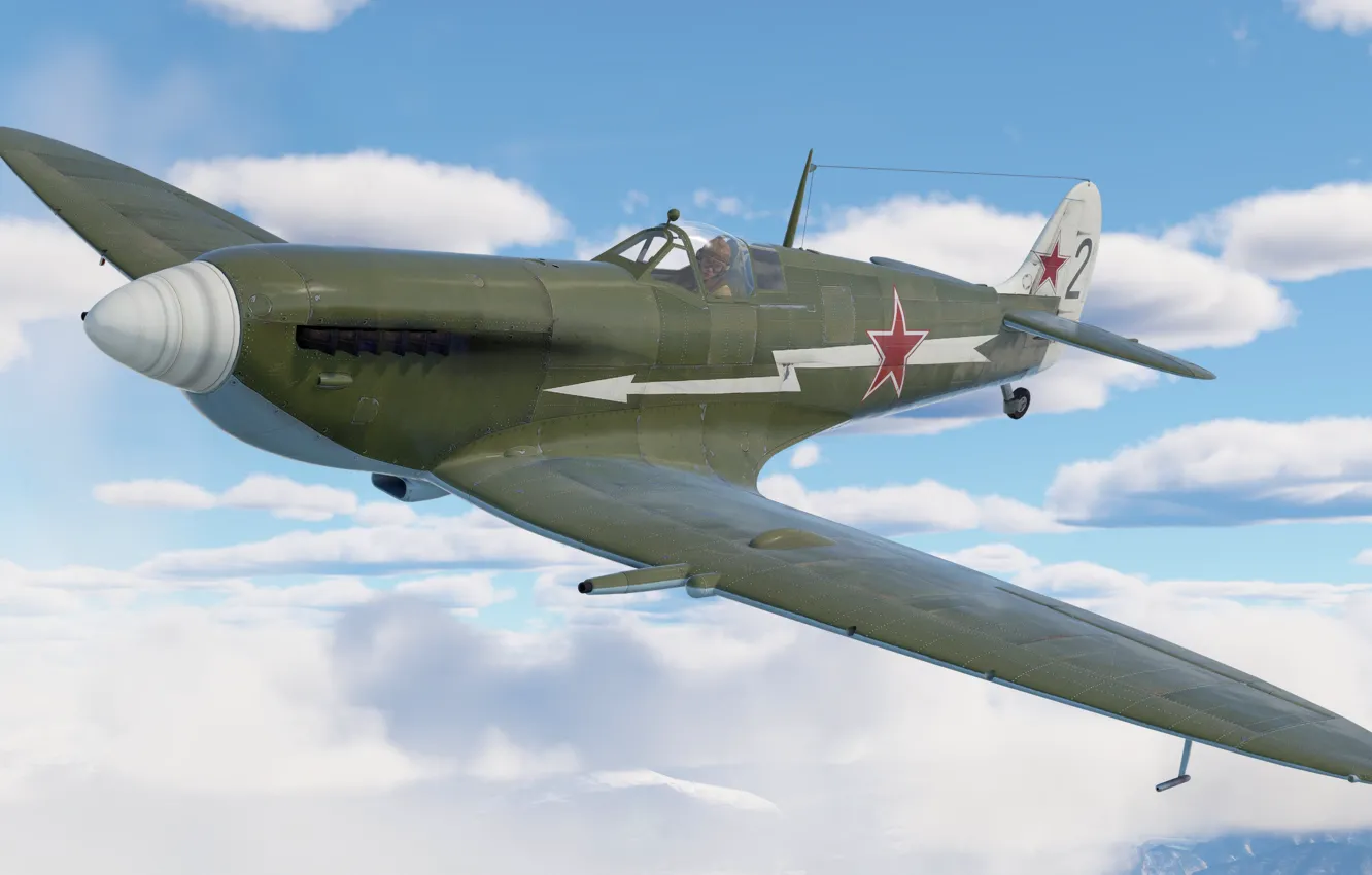 Фото обои Британия, ВВС СССР, Spitfire Mk.IXc, Фронтовой истребитель