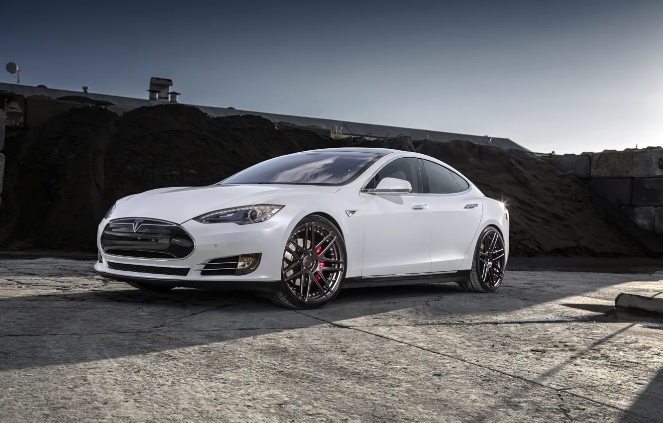 Фото обои white, wheels, Model, Tesla, niche