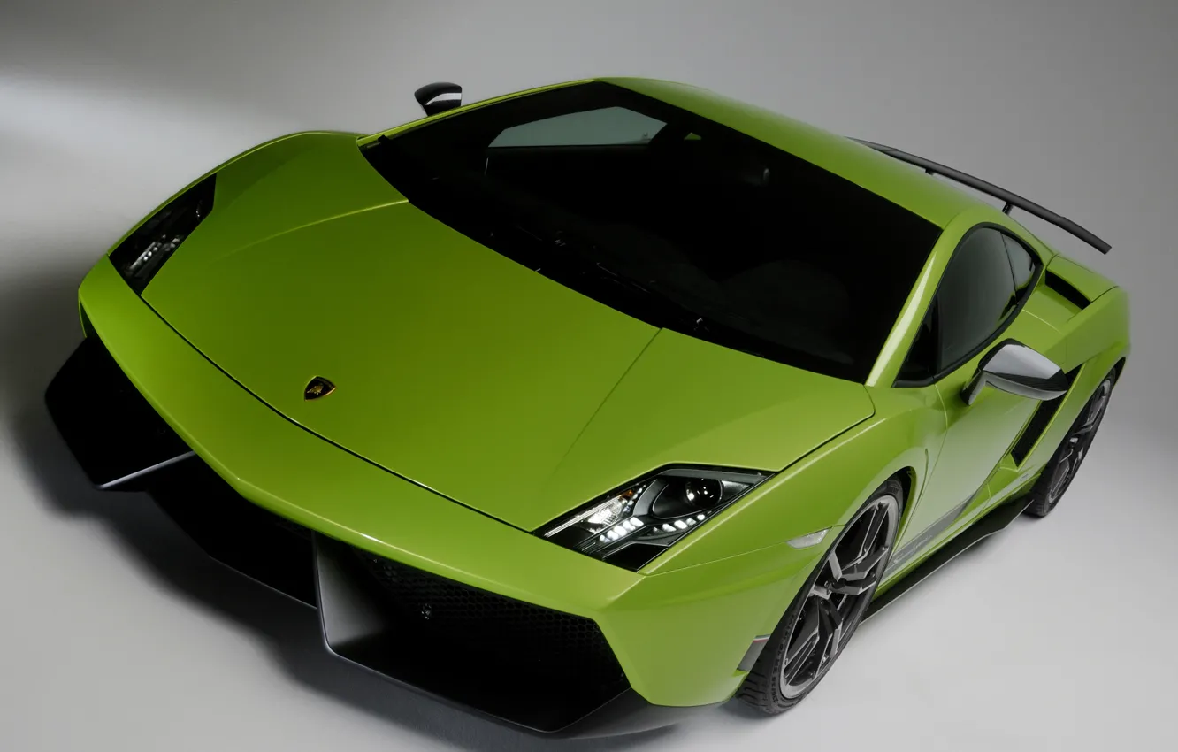 Фото обои car, green, Lamborghini, Superleggera, Gallardo, front, LP570-4