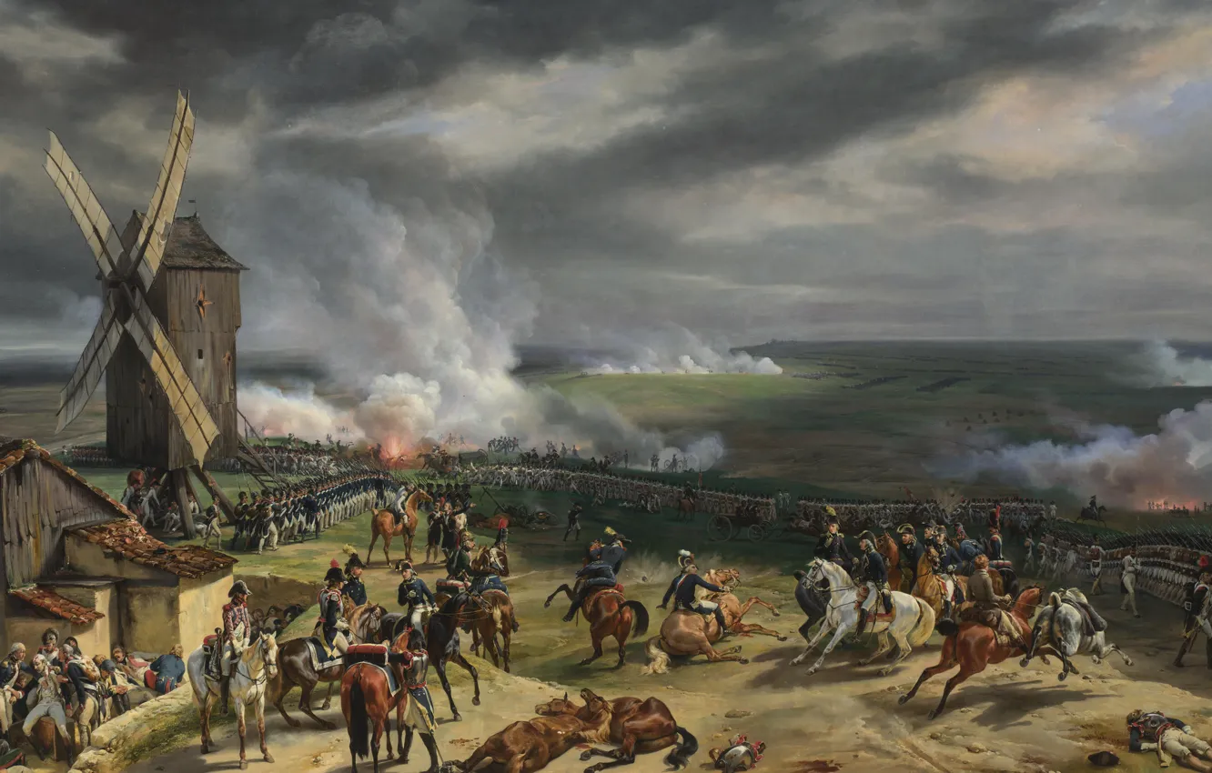 Фото обои масло, картина, холст, «Сражение при Вальми», «The Battle of Valmy»