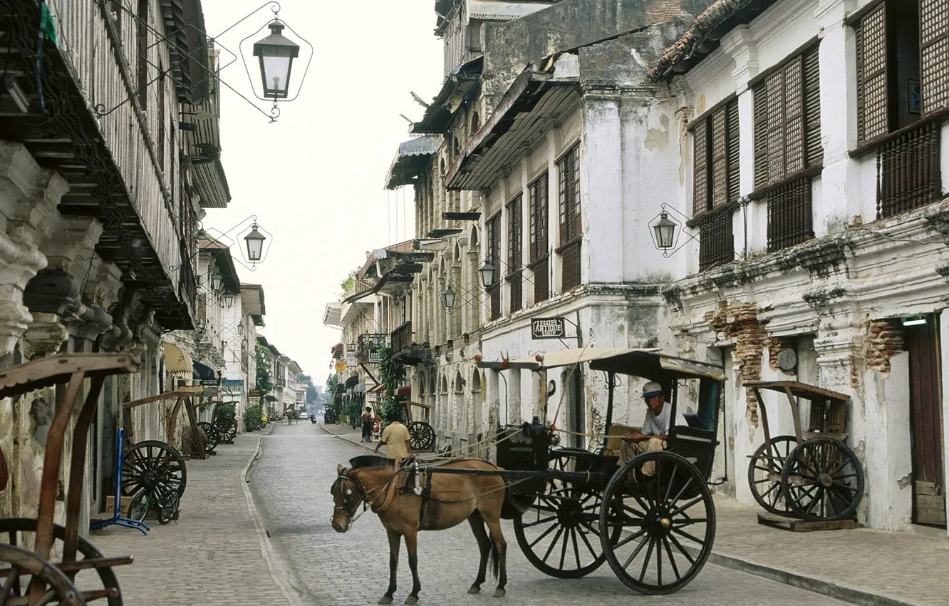 Фото обои Улица, Повозка, Филипины