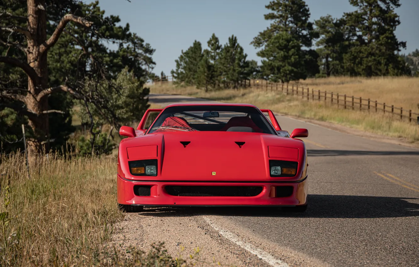Фото обои Ferrari, F40, Road
