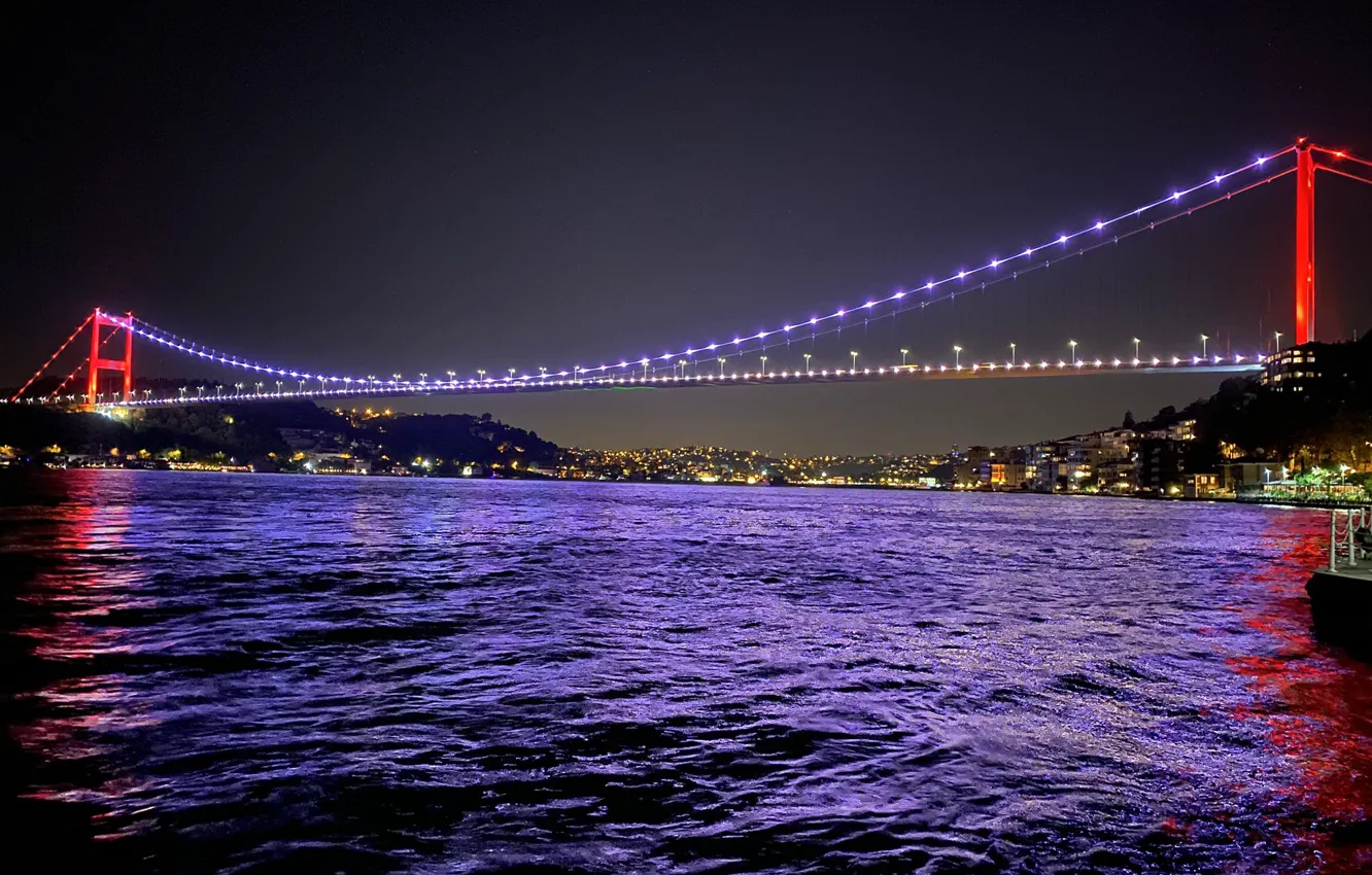 Фото обои lights, turkey, istanbul, nigth, bosphorus