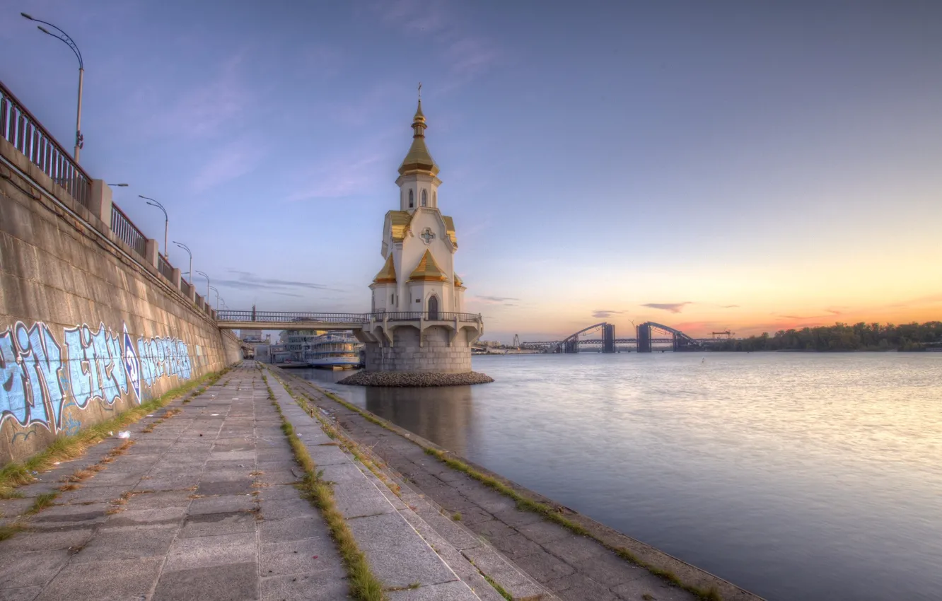 Фото обои Украина, набережная, Киев