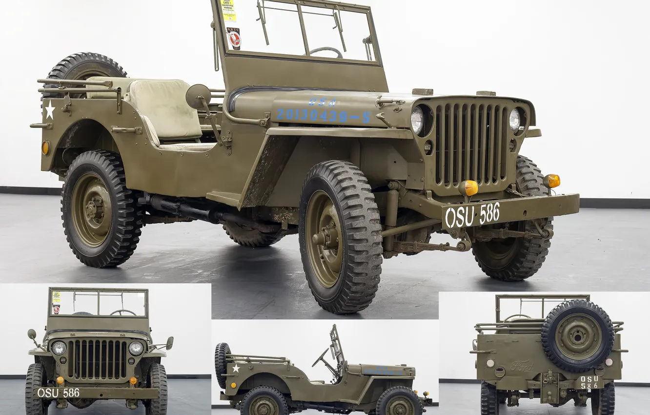 Фото обои войны, автомобиль, армейский, повышенной, проходимости, времён, Willys MB, Второй мировой