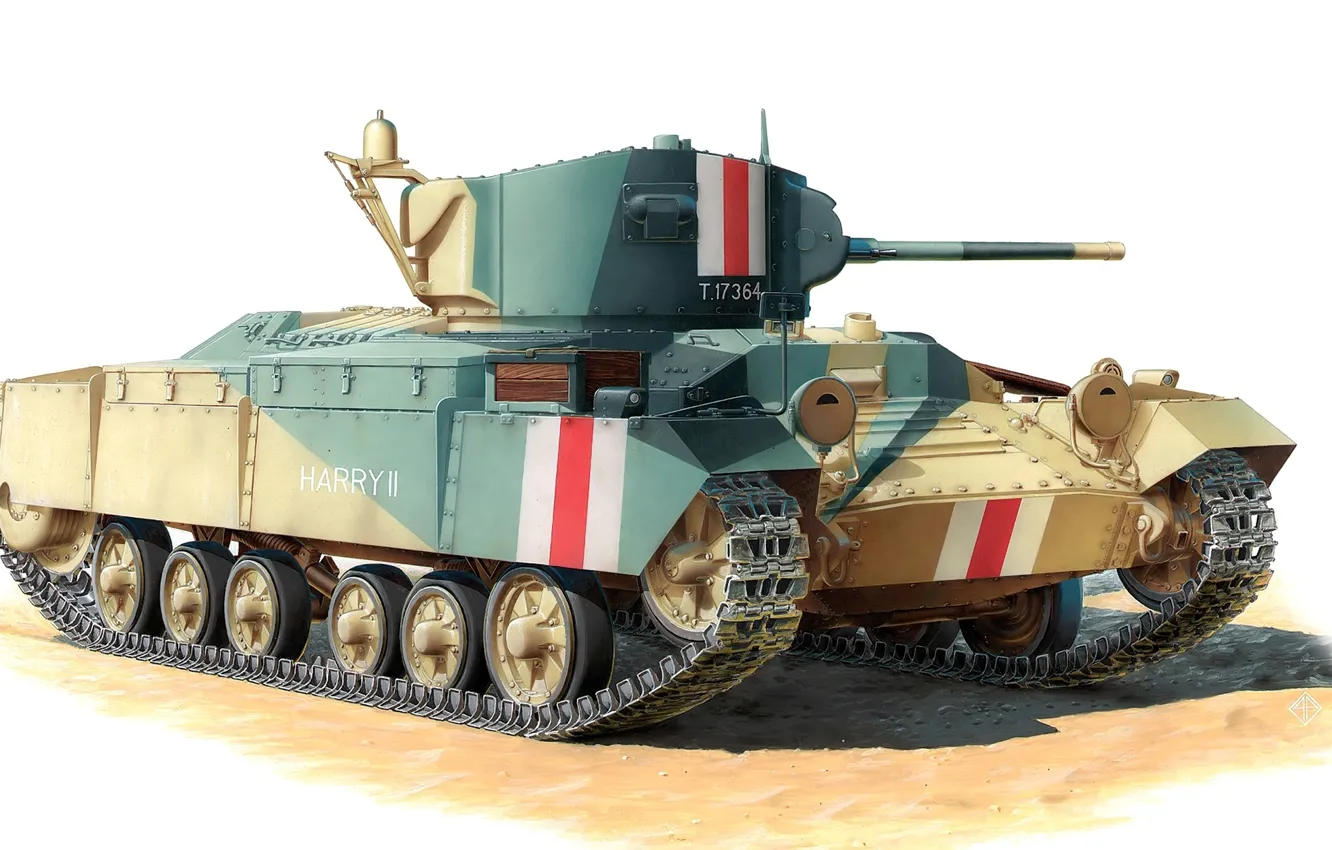 Фото обои рисунок, арт, танк, британский, Valentine, WW2, лёгкий, пехотный