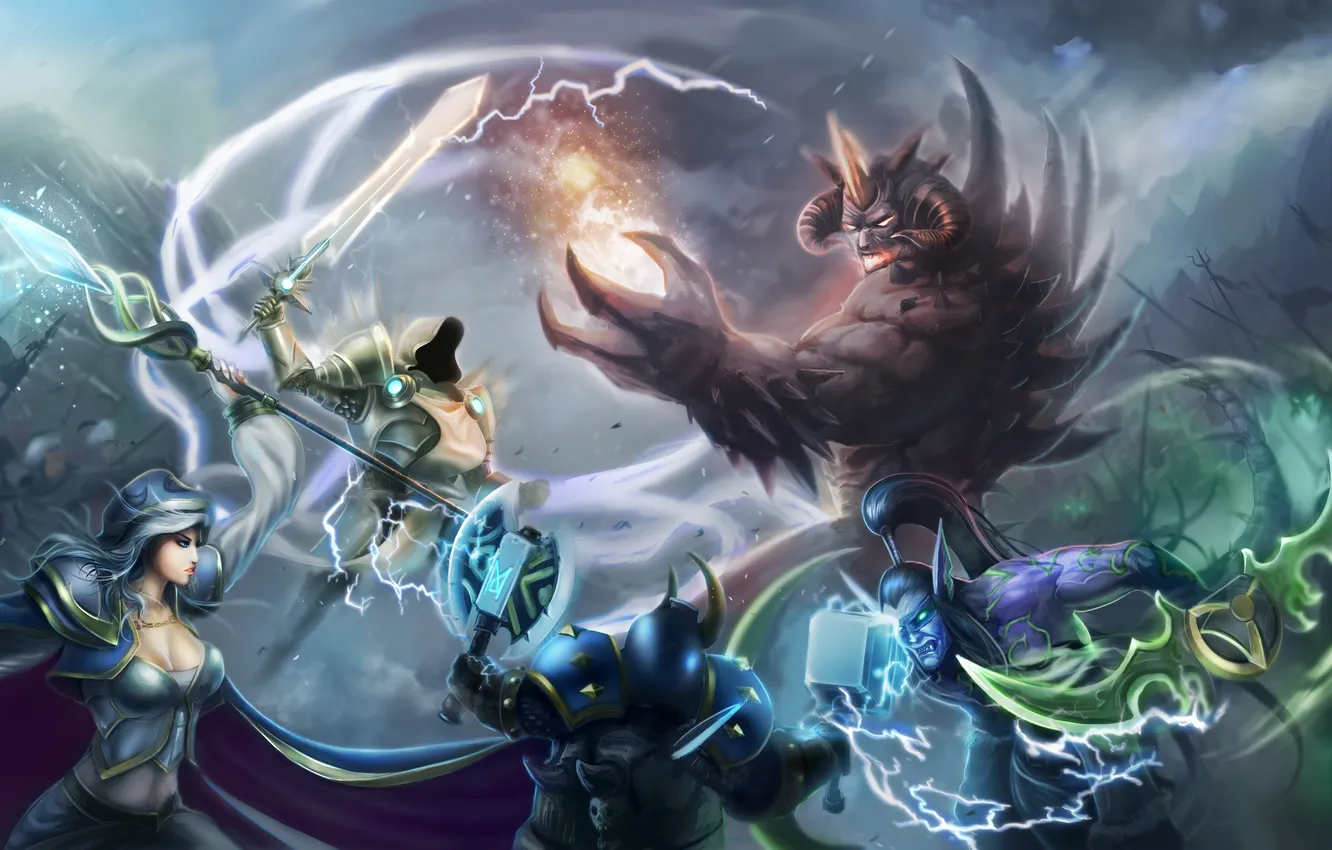 Фото обои diablo, warcraft, Tyrael, Heroes of the Storm, Archangel of Justice, illidan stormrage, jaina proudmoore