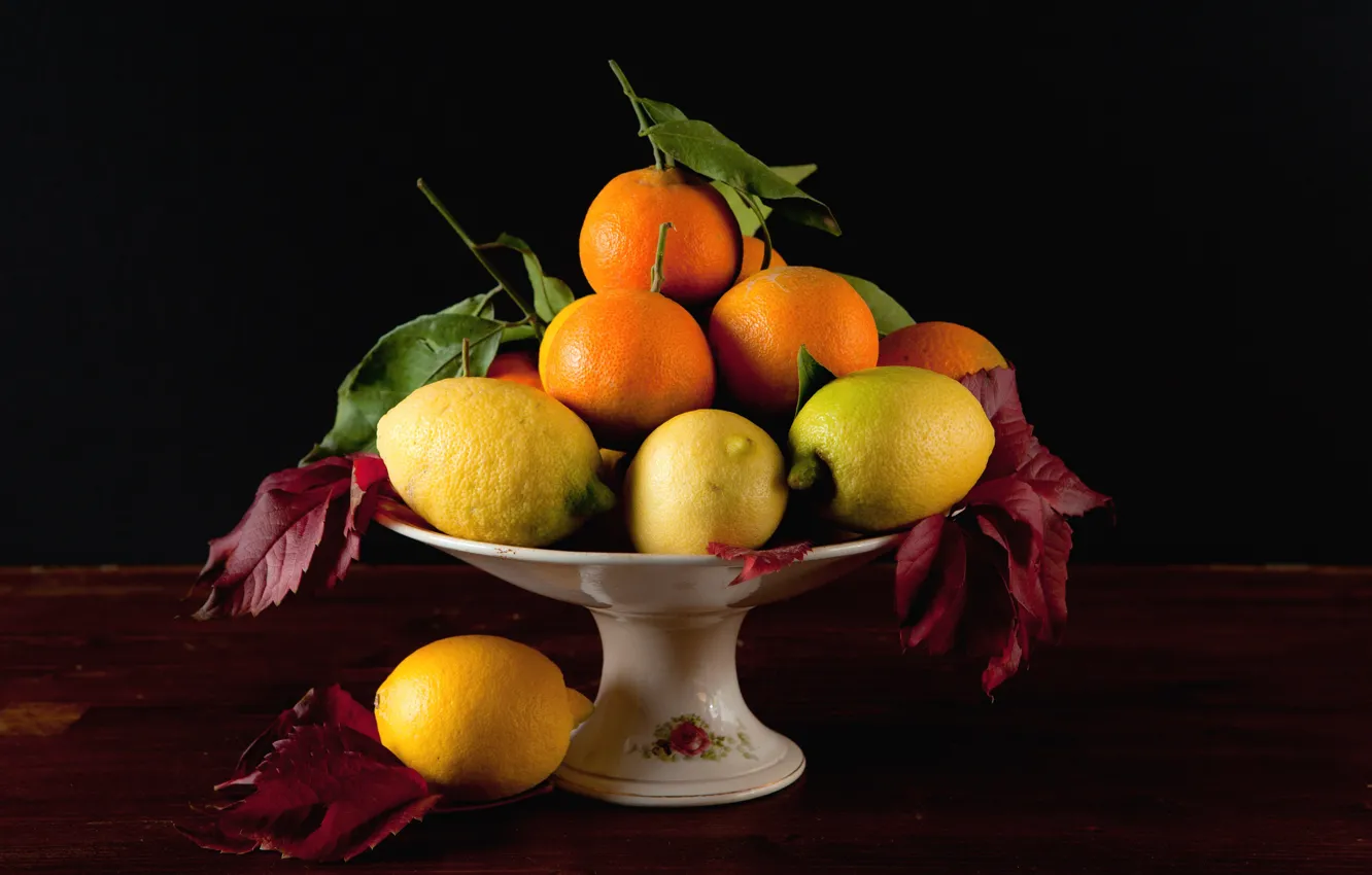 Фото обои лимон, апельсин, цитрусы