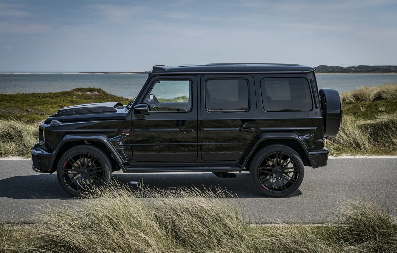 Фото обои чёрный, Mercedes-Benz, внедорожник, Brabus, AMG, G-Class, в профиль, G63