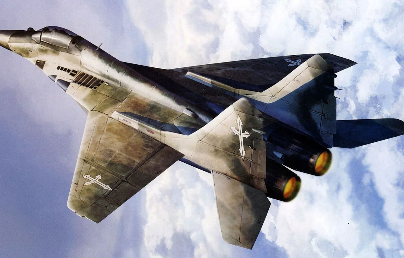 Фото обои рисунок, арт, самолёт, миг-29