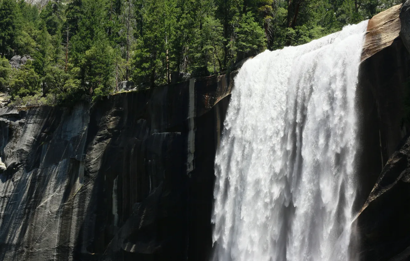 Фото обои USA, США, Waterfall, Yosemite National Park, Йосемитский национальный парк, Йосемитский водопад