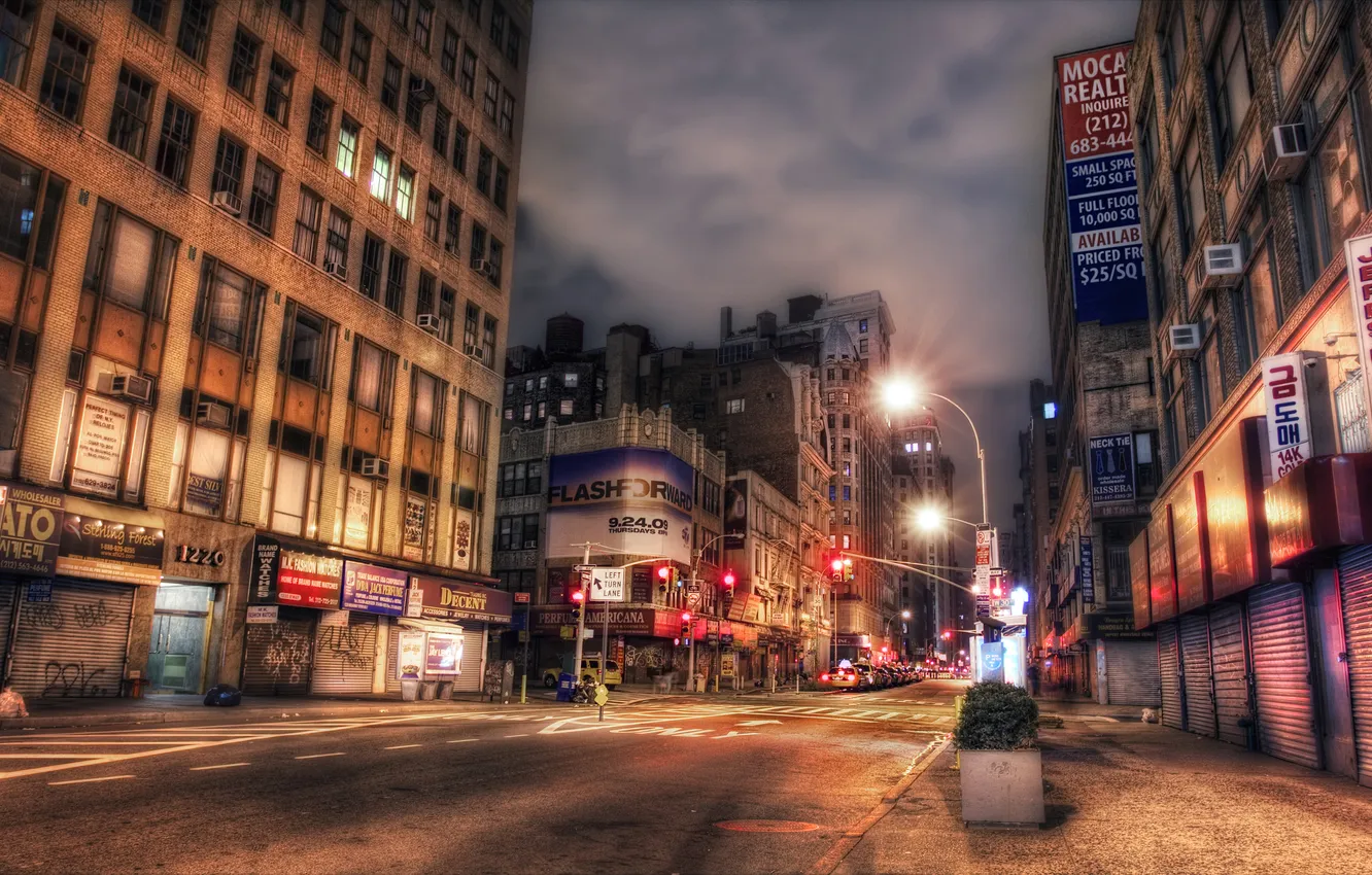 Фото обои ночь, нью-йорк, night, NYC, new york, Midtown, Broadway