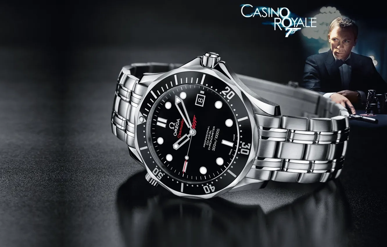 Фото обои макро, фильм, Казино Рояль, часы, Джеймс Бонд, 007, omega, сеамастер