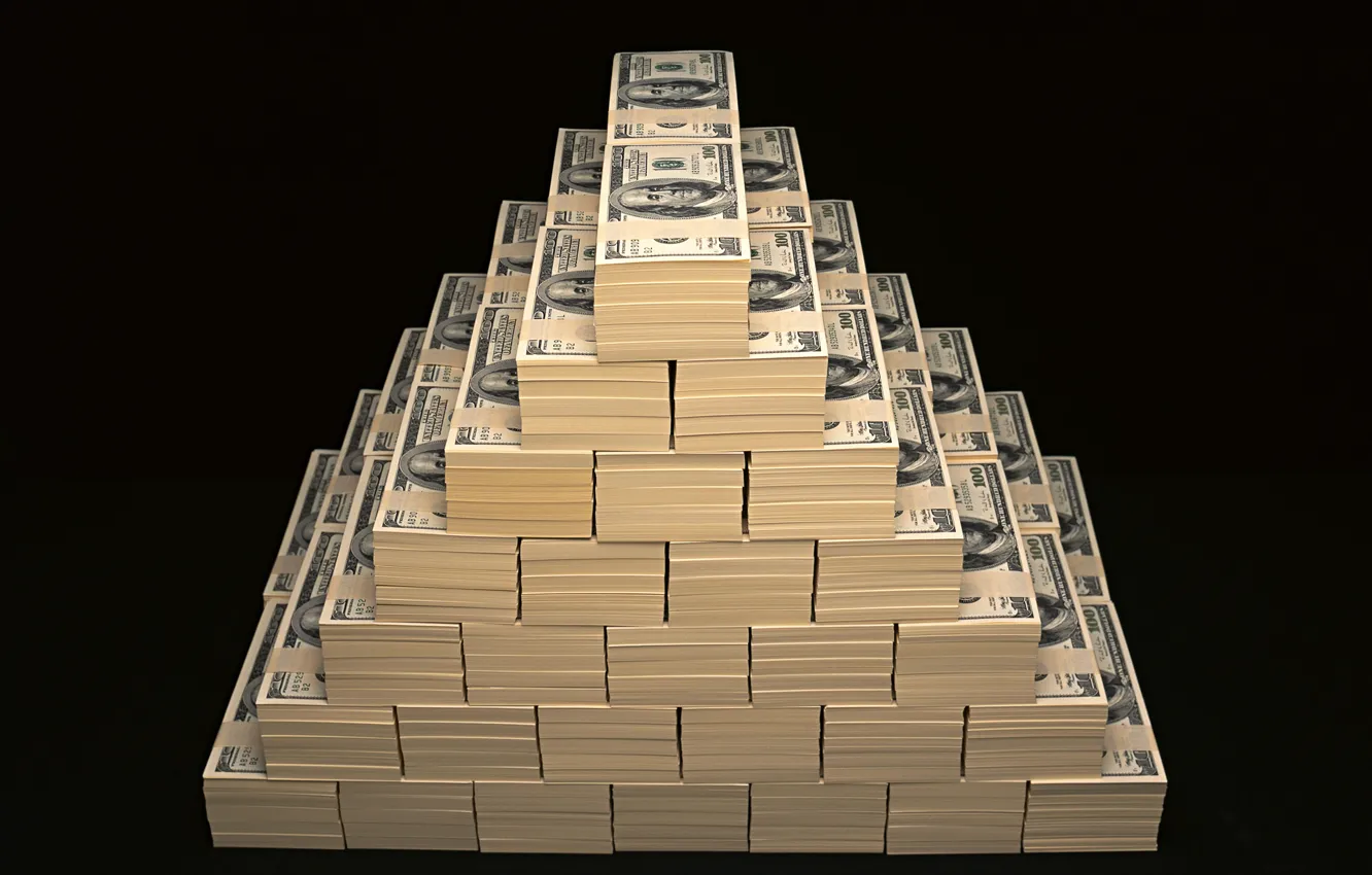 Фото обои деньги, пирамида, доллары, баксы