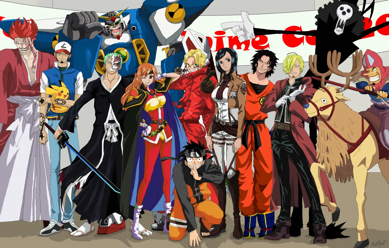 Фото обои sword, game, Bleach, Naruto, ghost, Chopper, One Piece, mecha