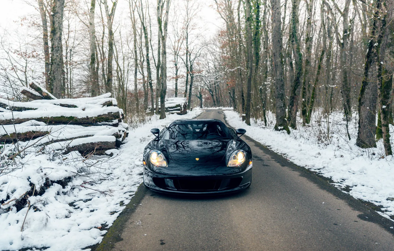 Фото обои Porsche, front, Porsche Carrera GT