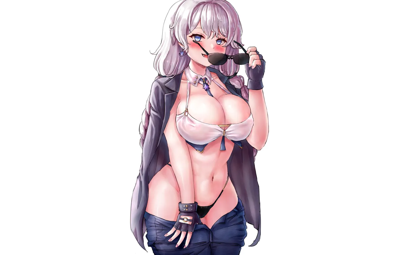 Фото обои girl, sexy, lingerie, pantsu, bra, cleavage, panties, pink hair