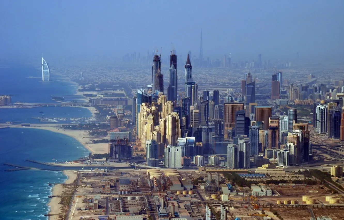 Фото обои город, фото, небоскребы, Дубай, ОАЭ