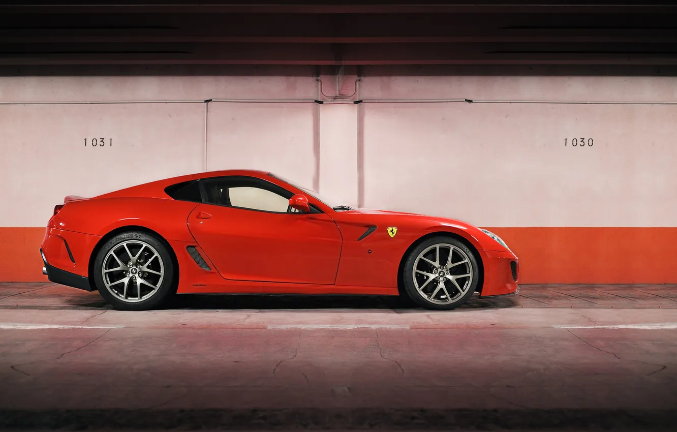 Фото обои феррари, красная, ferrari 599 gto