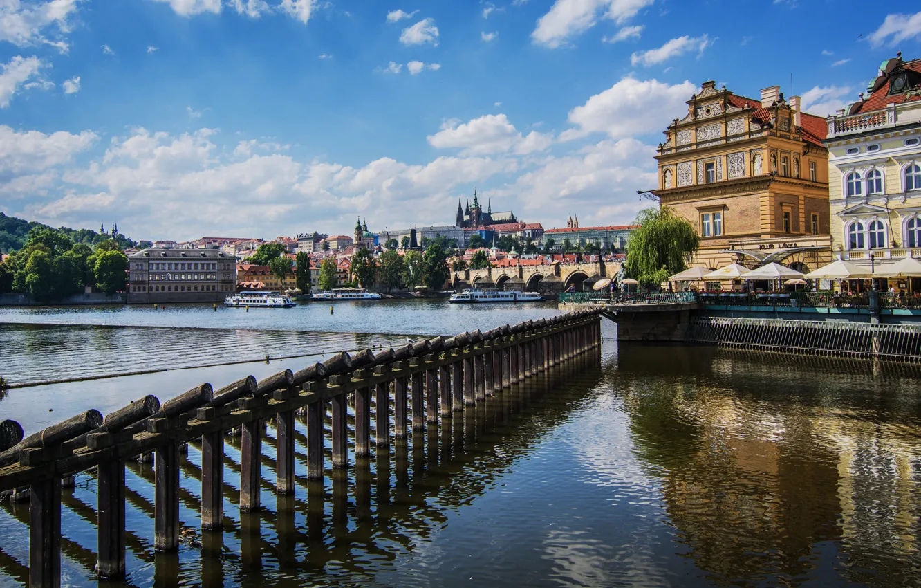 Фото обои река, Прага, Чехия