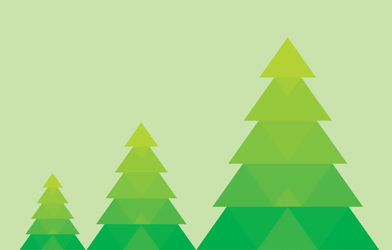 Фото обои фон, елки, минимализм, зеленые