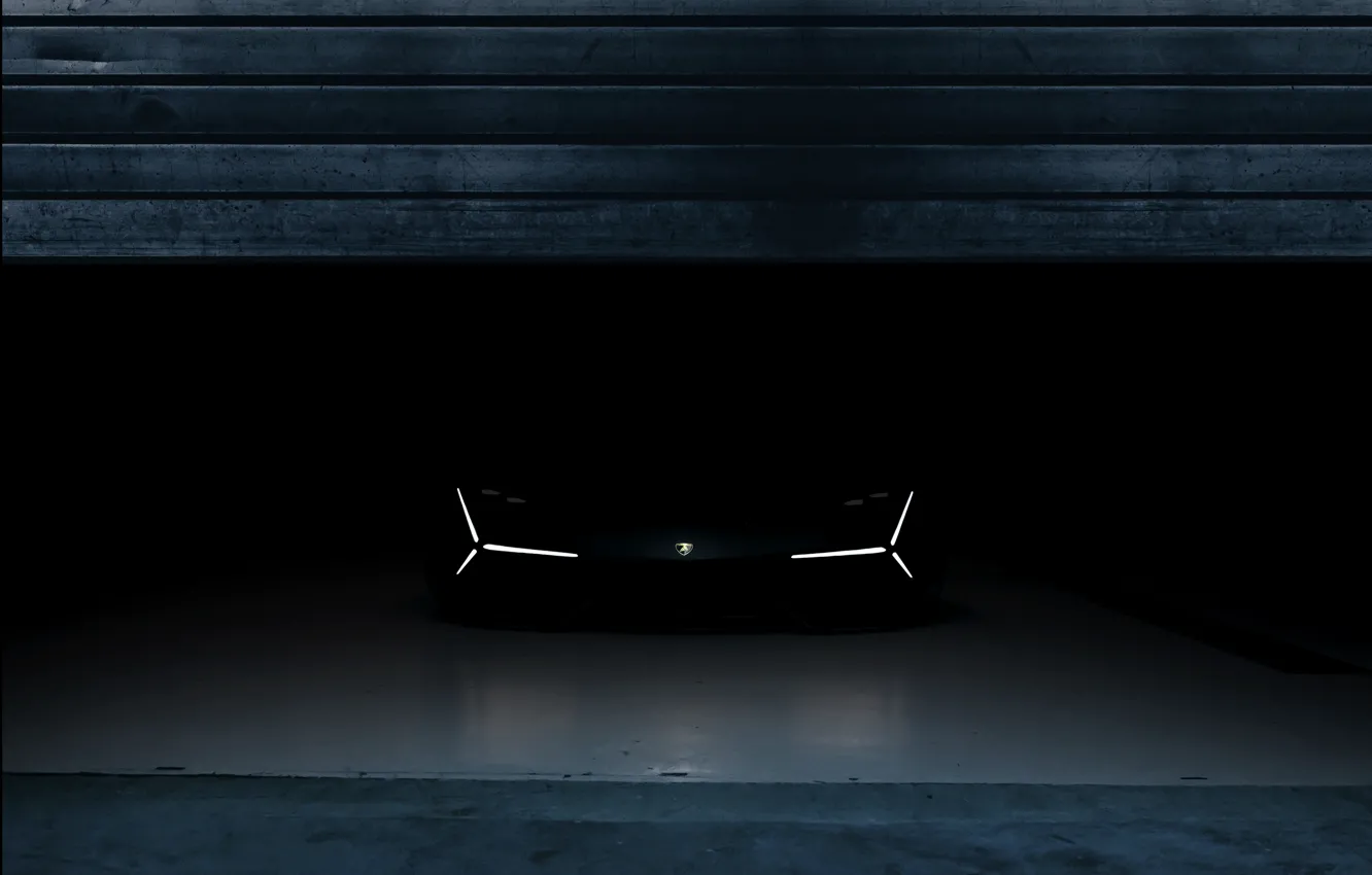 Фото обои темнота, Lamborghini, вид спереди, 2017, Terzo Millennio Concept