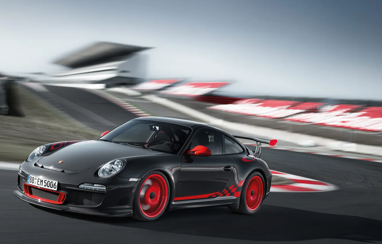 Фото обои красный, драйв, скорость, Porsche, диски
