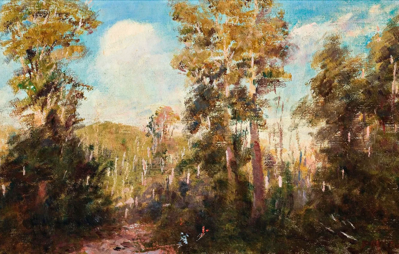 Фото обои пейзаж, картина, Frederick McCubbin, Фредерик Мак-Каббин, Кемпинг возле Нарбетонга