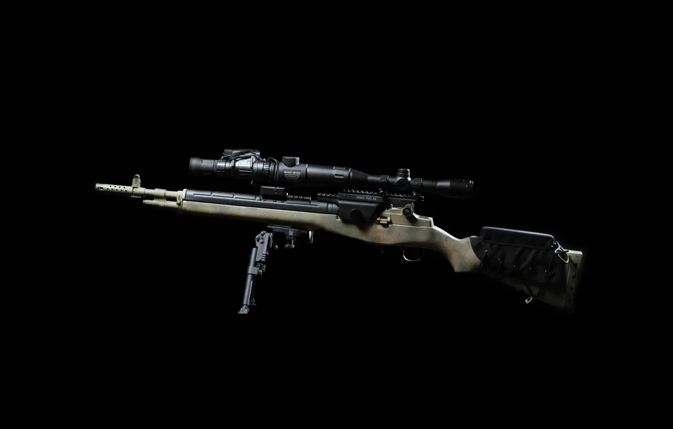 Фото обои оружие, фон, оптика, винтовка, M1A, сошка, полуавтоматическая, тепловизор CNVD