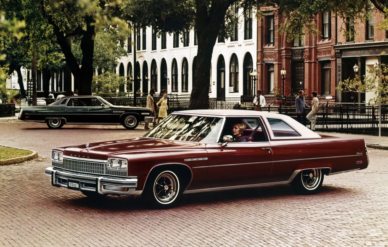 Фото обои фон, Бьюик, Coupe, 1975, Sedan, Hardtop, Buick, Electra
