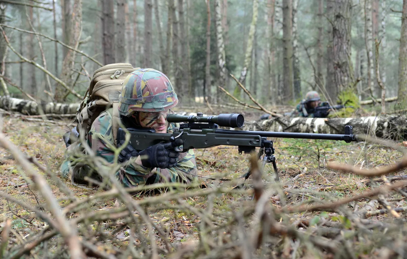 Фото обои солдат, снайпер, Belgian Army