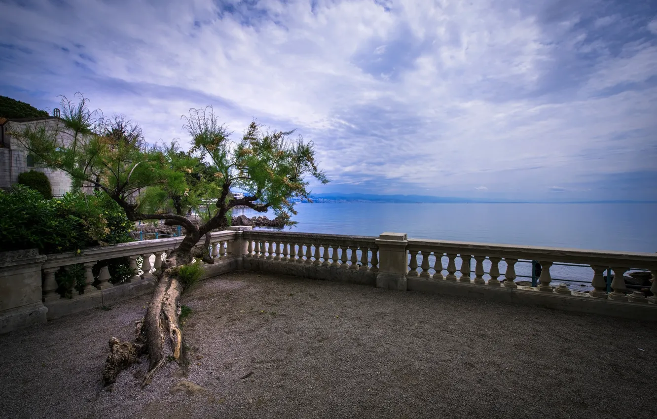 Фото обои пейзаж, панорама, перилла, Opatija - Croatia