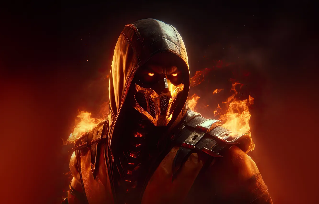 Фото обои flame, scorpion, master