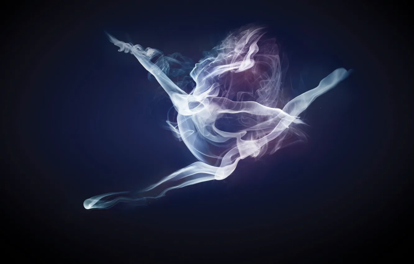 Фото обои девушка, дым, танец, smoke dancer
