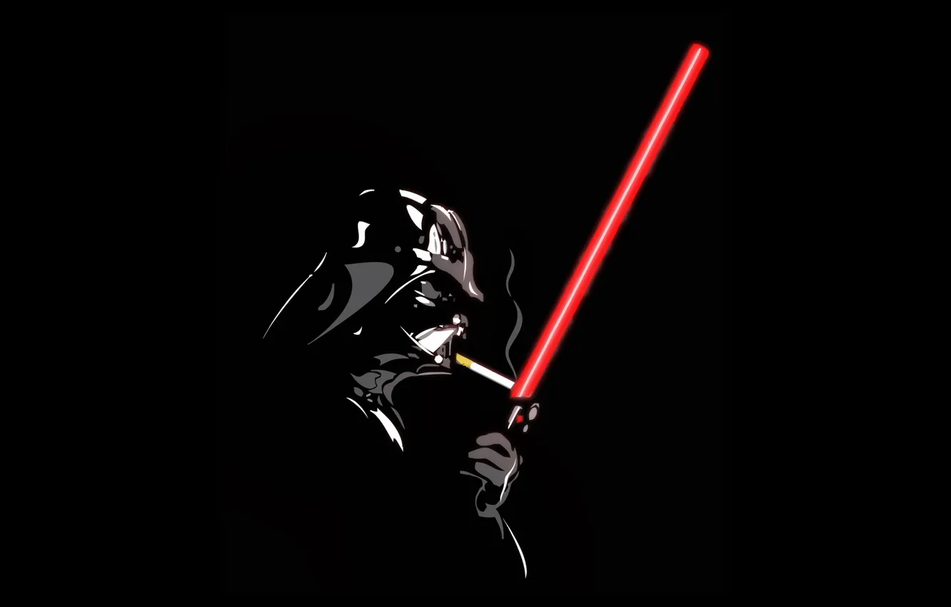 Фото обои Star Wars, Darth Vader, Cigarette, Laser Sword