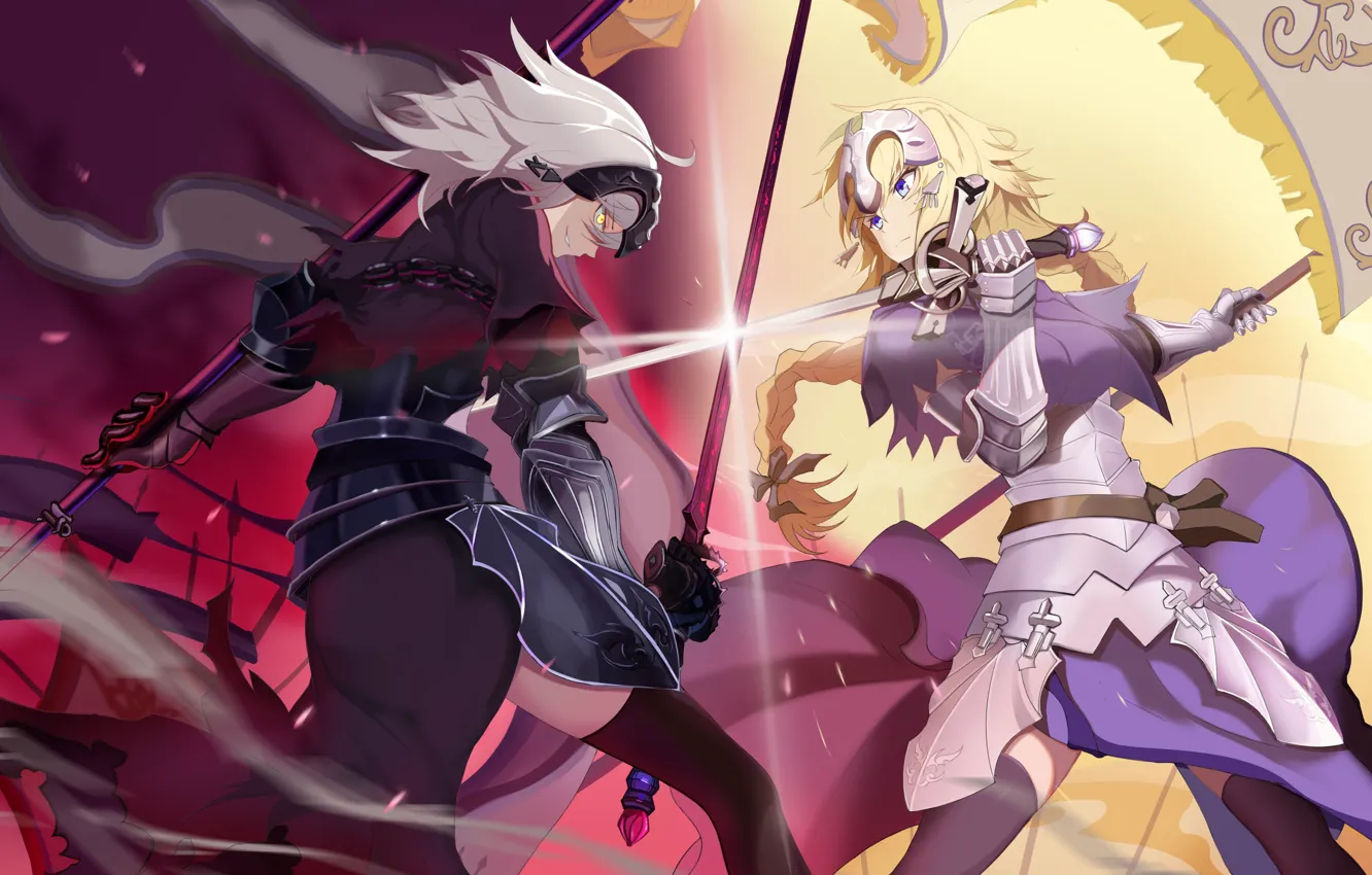 Фото обои оружие, девушки, противостояние, аниме, Fate / Grand Order