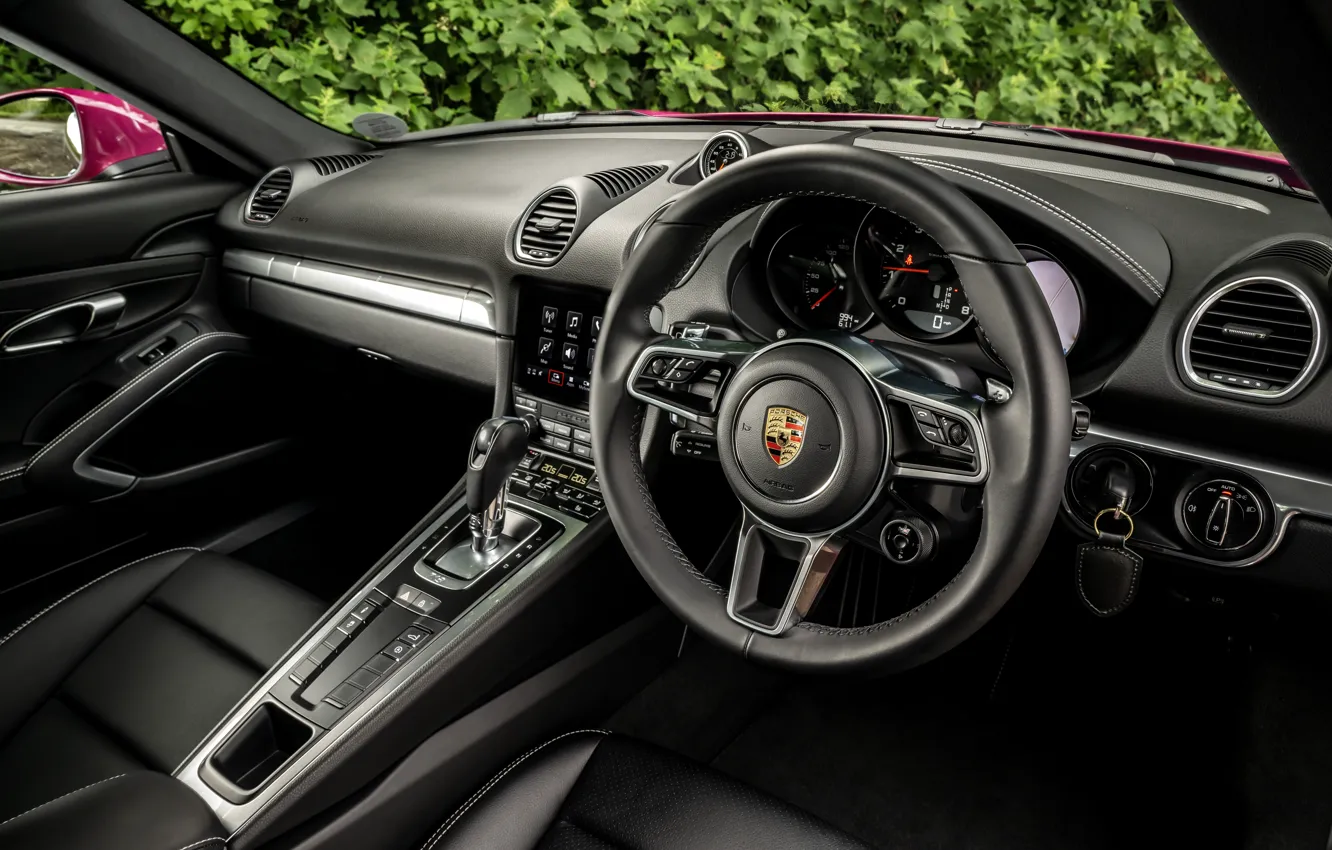 Фото обои Porsche, Cayman, steering wheel, 718, Porsche 718 Cayman Style Edition