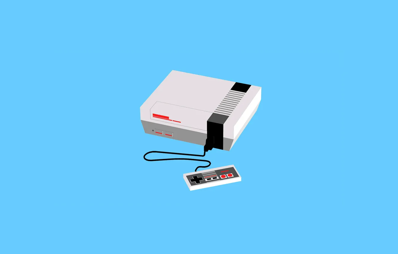 Фото обои Минимализм, Ретро, Приставка, Джойстик, Nintendo, Винтаж, Minimalism, Nintendo Entertainment System
